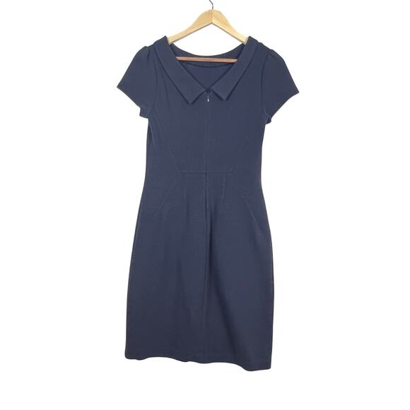 BODEN 4 Betty Ottoman Navy Short Sleeve Wiggle Ribbed Stretch Sheath Dress - Picture 4 of 10